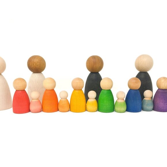 NWT Grapat Wooden Toys Large Adult Nins Light Wood - 2 Pieces - Picture 2 of 4